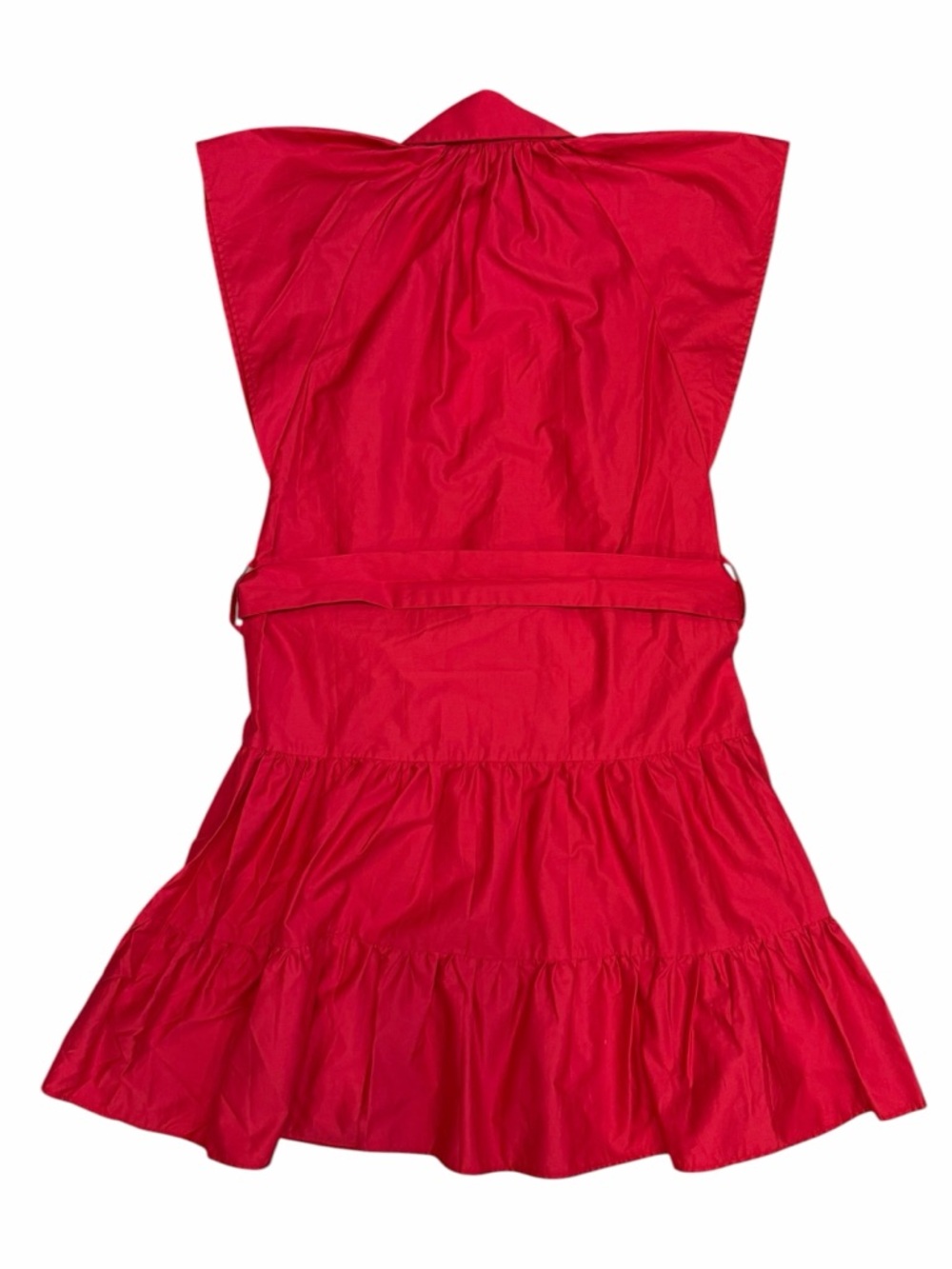 KASIA RUFFLE RED DRESS 100% Cotton Size Small - Picture 7 of 12